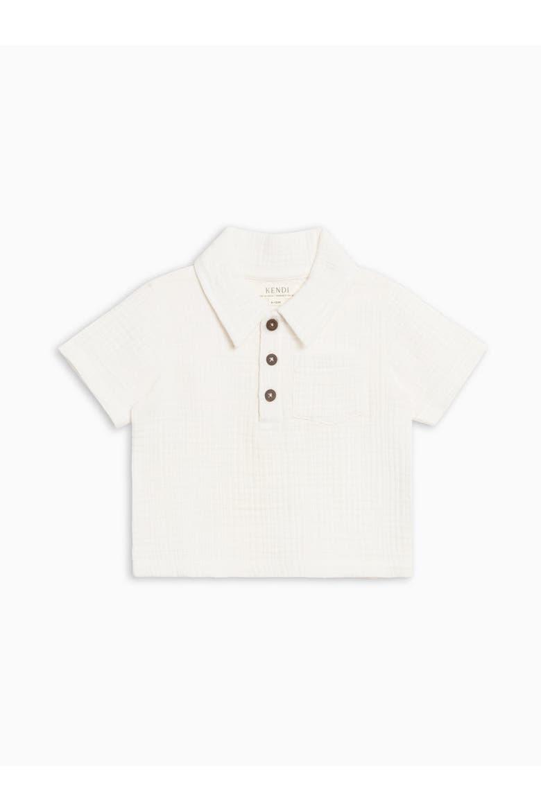 Orgnaic Ezra Muslin Henley, Main, color, Coconut