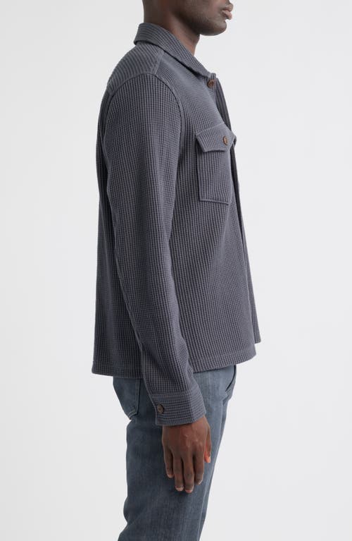 Rails Wells Waffle Knit Shirt Jacket In Gray
