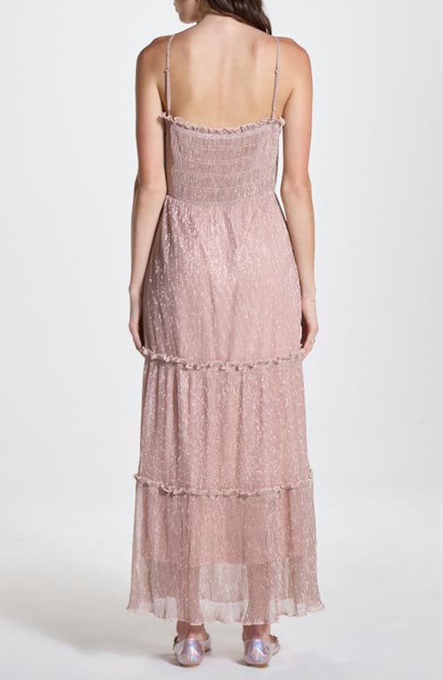 Wishlist Metallic Tiered Maxi Dress In Mauve