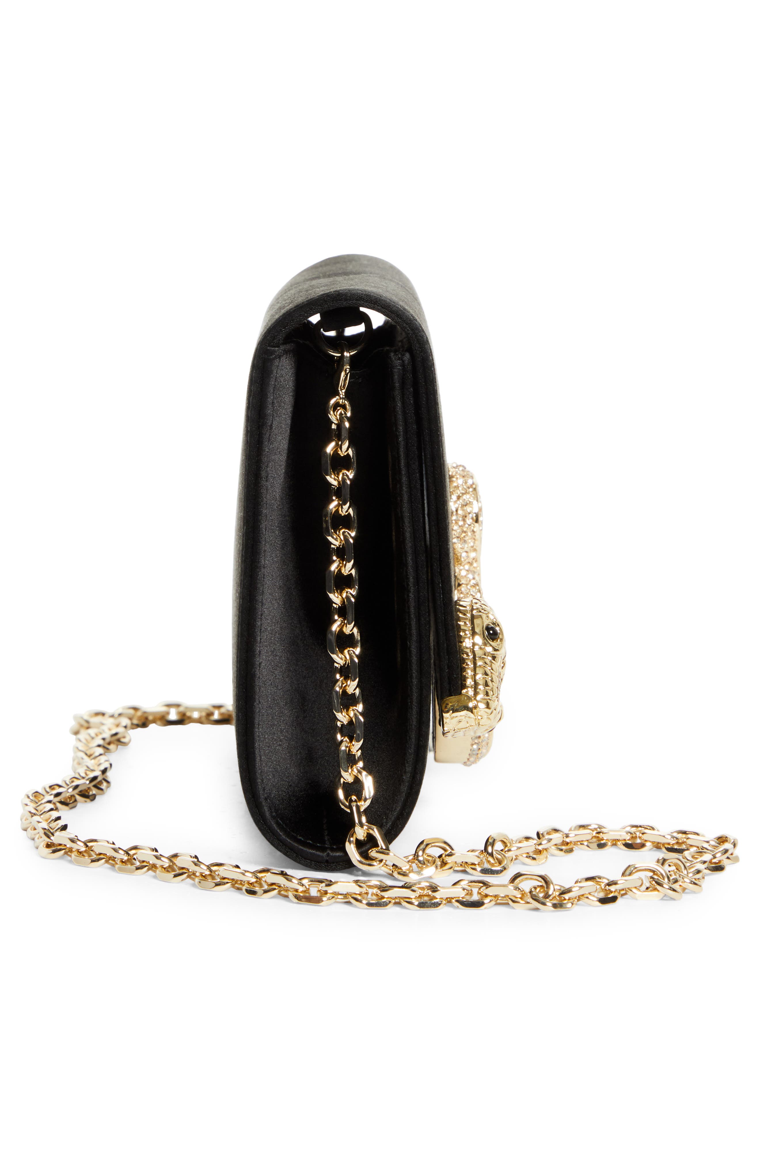 JUDITH LEIBER COUTURE Fizzoni Serpent Satin Clutch, Alternate, color, 