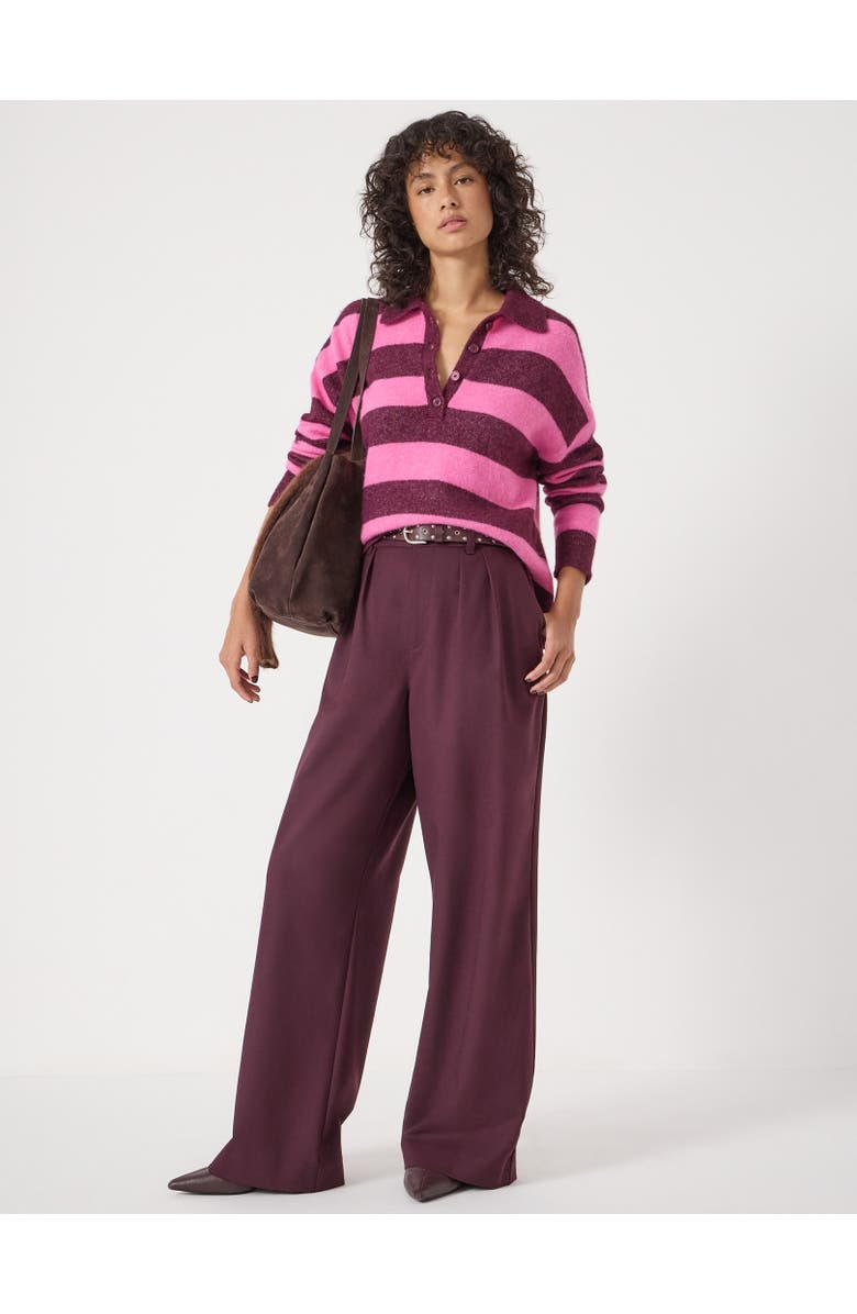 Hush Drew Wool Blend Relaxed Rugby Sweater, Alternate, color, Burgundy Purple