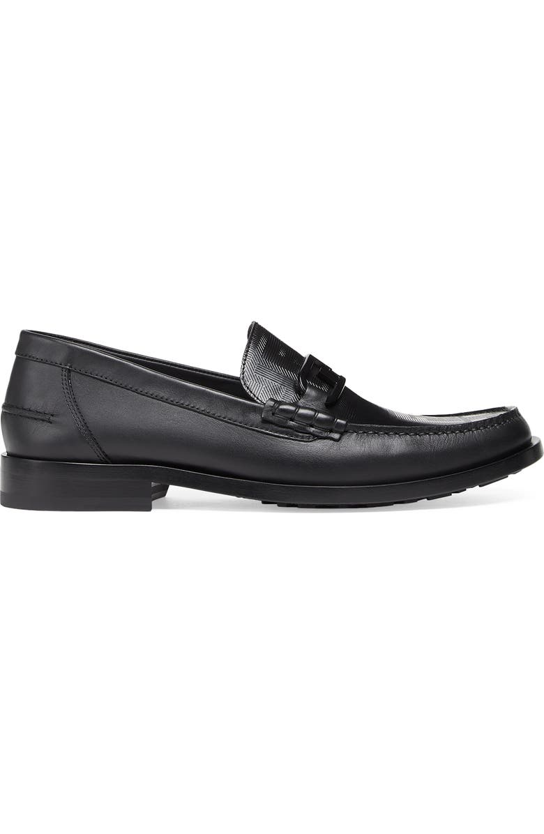 Fendi O'Lock FF Embossed Vamp Loafer, Alternate, color, Nero/ Nero