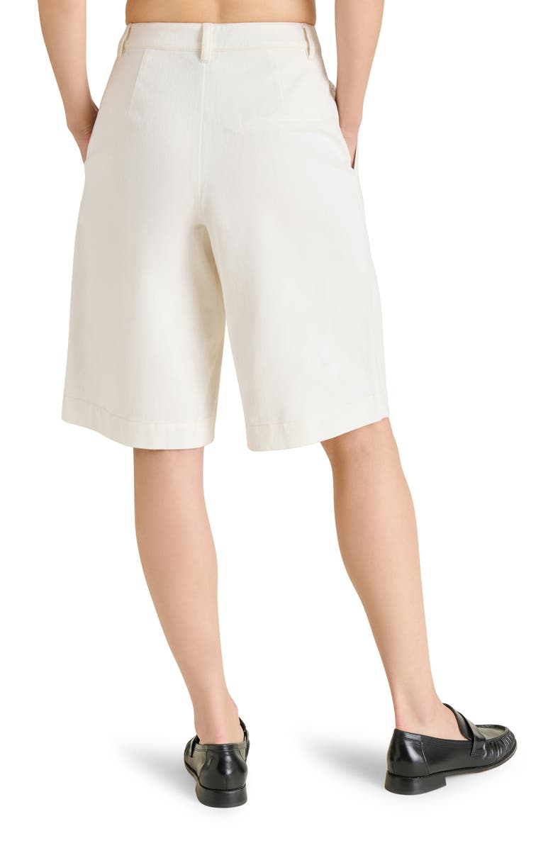 Steve Madden Ivana Pleated Bermuda Shorts, Alternate, color, White