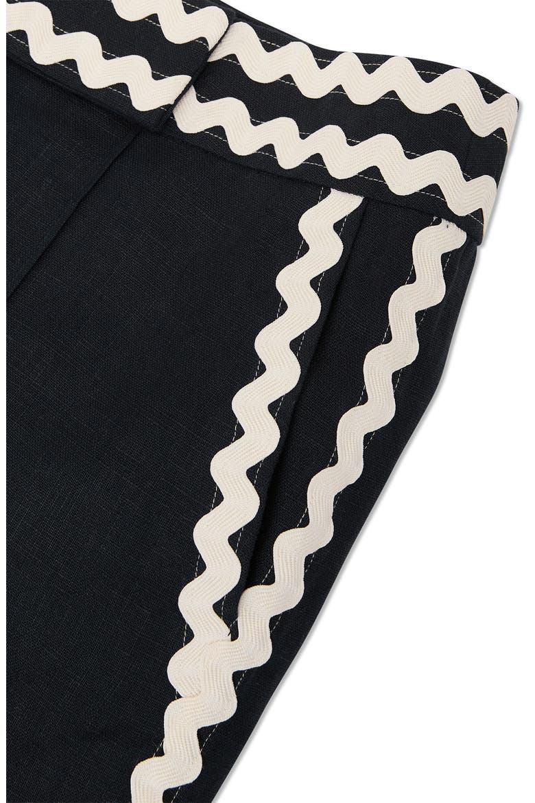 Mila Rickrack Detail Ankle Straight Leg Pants, Alternate, color, NAVY