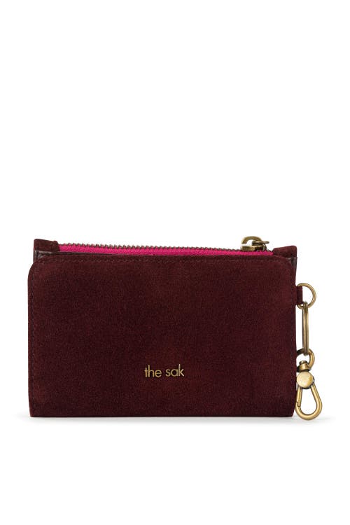 The Sak Encino Leather Card Wallet In Burgundy