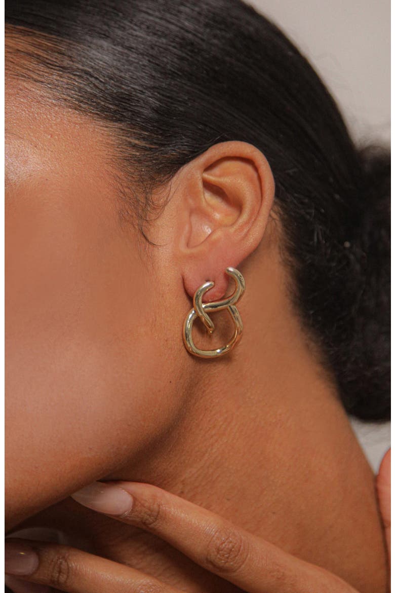 Aura Loop Earrings in Gold, Alternate, color, Gold