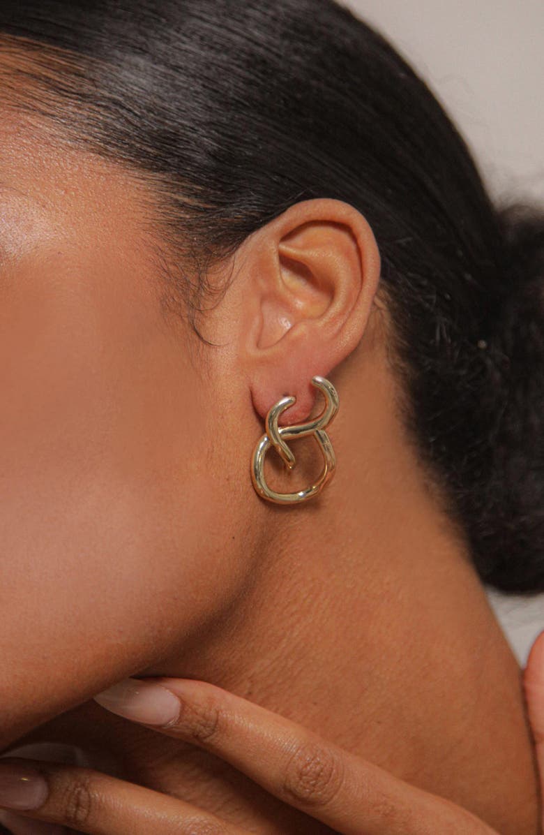 YOJ Aura Loop Earrings in Gold, Alternate, color, Gold