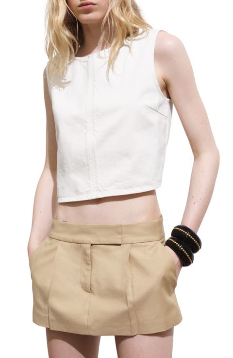 Buckle Denim Crop Top