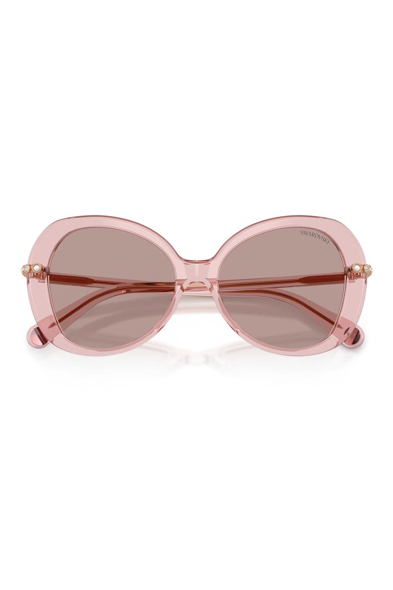55mm Butterfly Sunglasses, Alternate, color, TRANSPARENT DARK PINK / PURPLE