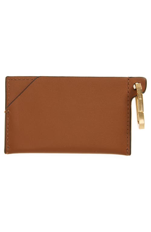 Shop Allsaints Hex Leather Cardholder In Sepia Brown
