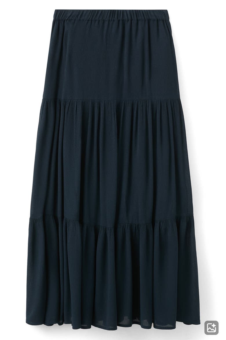 Tiered Maxi Skirt, Main, color, NAVY
