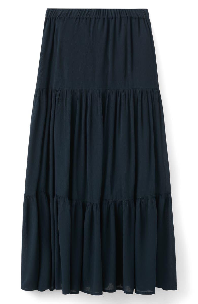 MANGO TEEN Tiered Maxi Skirt, Main, color, Navy