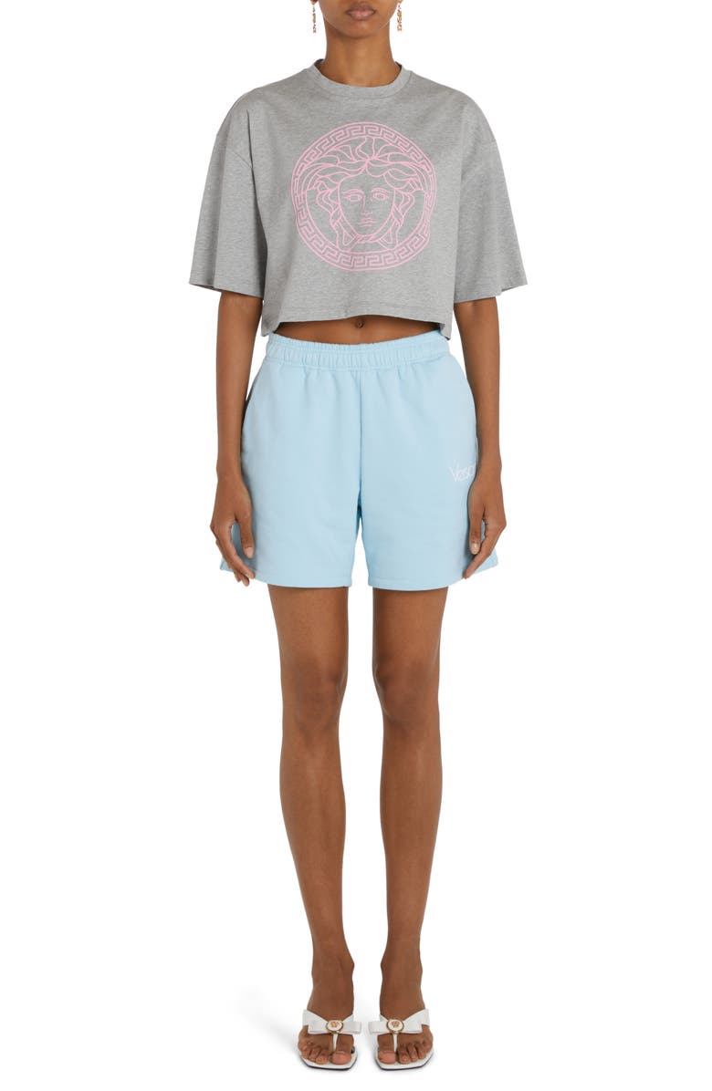Versace Medusa Crop Cotton Graphic T-Shirt, Alternate, color,