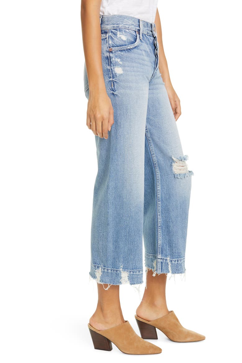 Audrey Ripped High Waist Wide Leg Crop Jeans, Alternate, color, UNDER PRESSURE