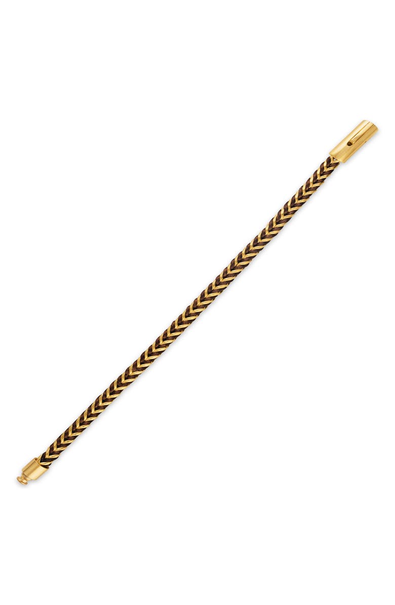 Esquire Men's Stainless Steel Woven Cord Bracelet, Alternate, color, Gold Ip Stainless Steel