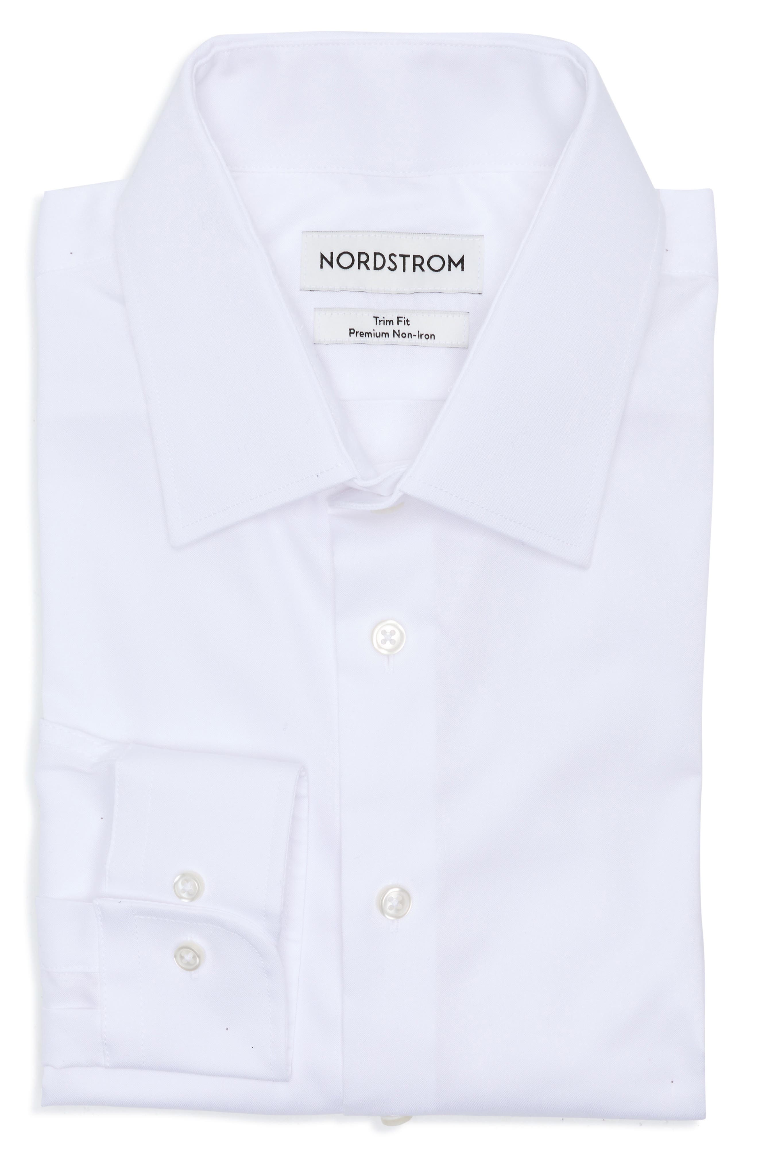 nordstrom rack non iron dress shirts Nordstrom Rack Mens Dress Shirt 15 1/2 32/33 Trim Fit Non-Iron Indian Red  Butto
