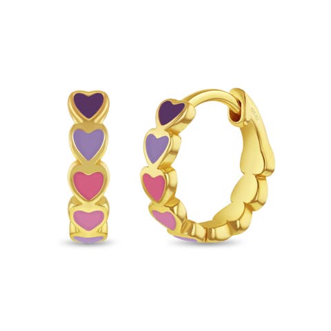 Enamel Cascading Heart Girl Earrings