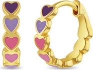 In Season Jewelry Enamel Cascading Heart Girl Earrings