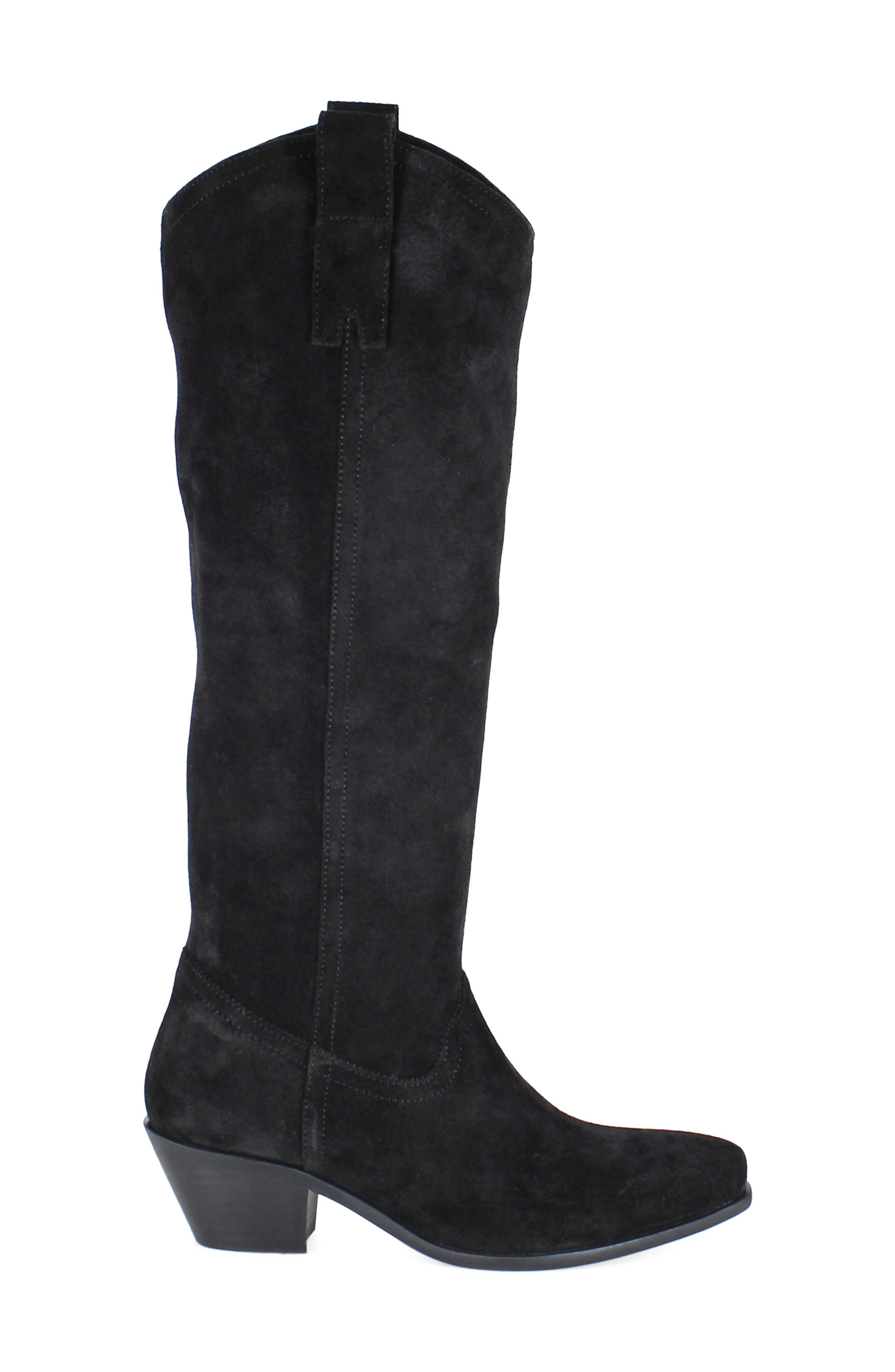 Ame Thyst Leather Tall Boot, Alternate, color, BLACK