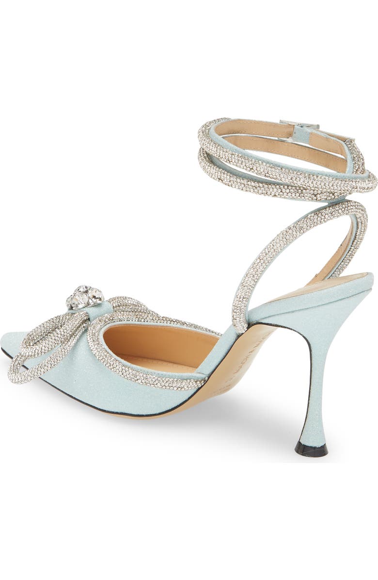 Mach & Mach Glitter Double Crystal Bow Pointed Toe Pump, Alternate, color,