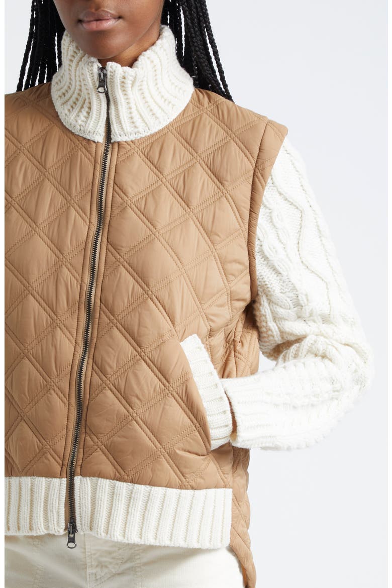 Patra Mixed Media Jacket, Alternate, color, RUSSET/ IVORY
