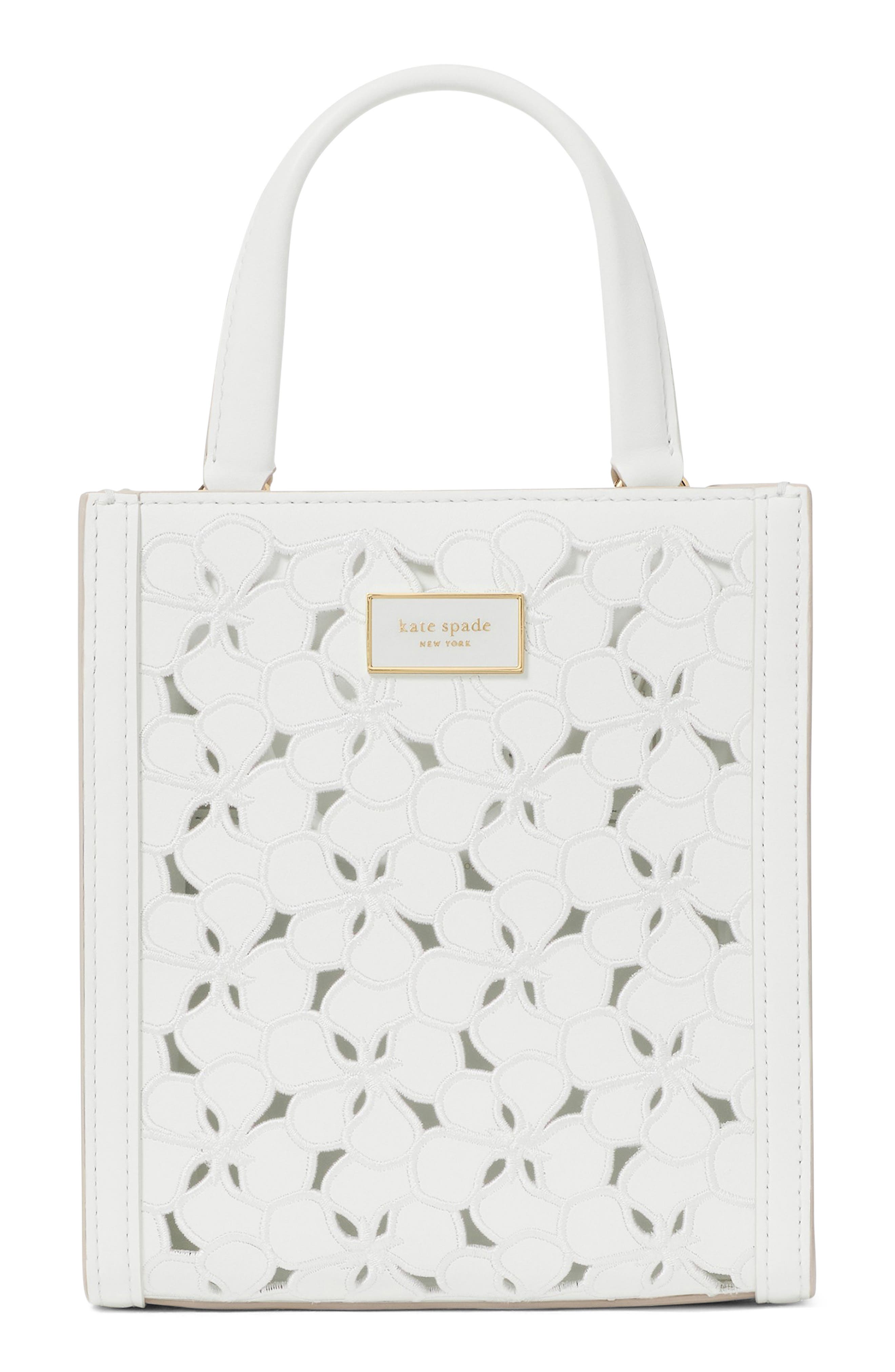 Kate Spade New York mini manhattan eyelet leather crossbody bag, Main, color, 