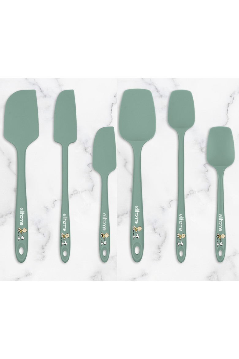 Peanuts 6 Piece Silicone Spatula Set, Alternate, color, Sage Green