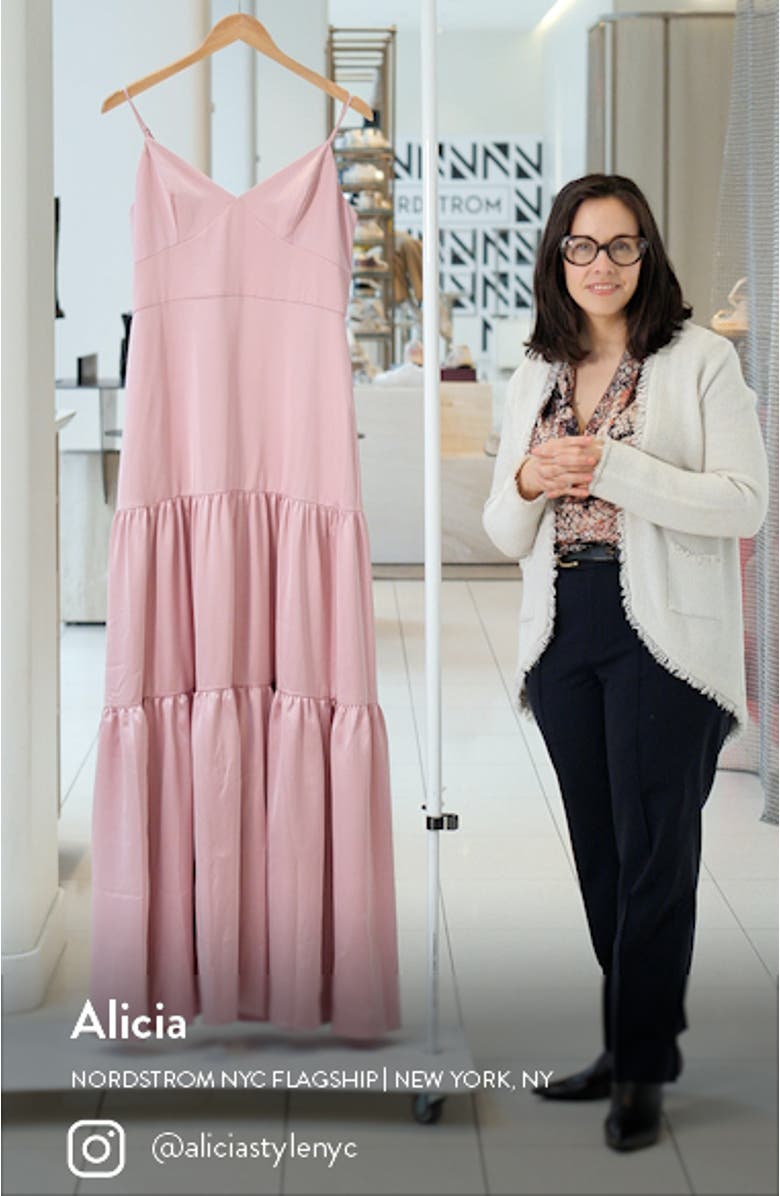 Tess Tiered Satin Gown, sales video thumbnail