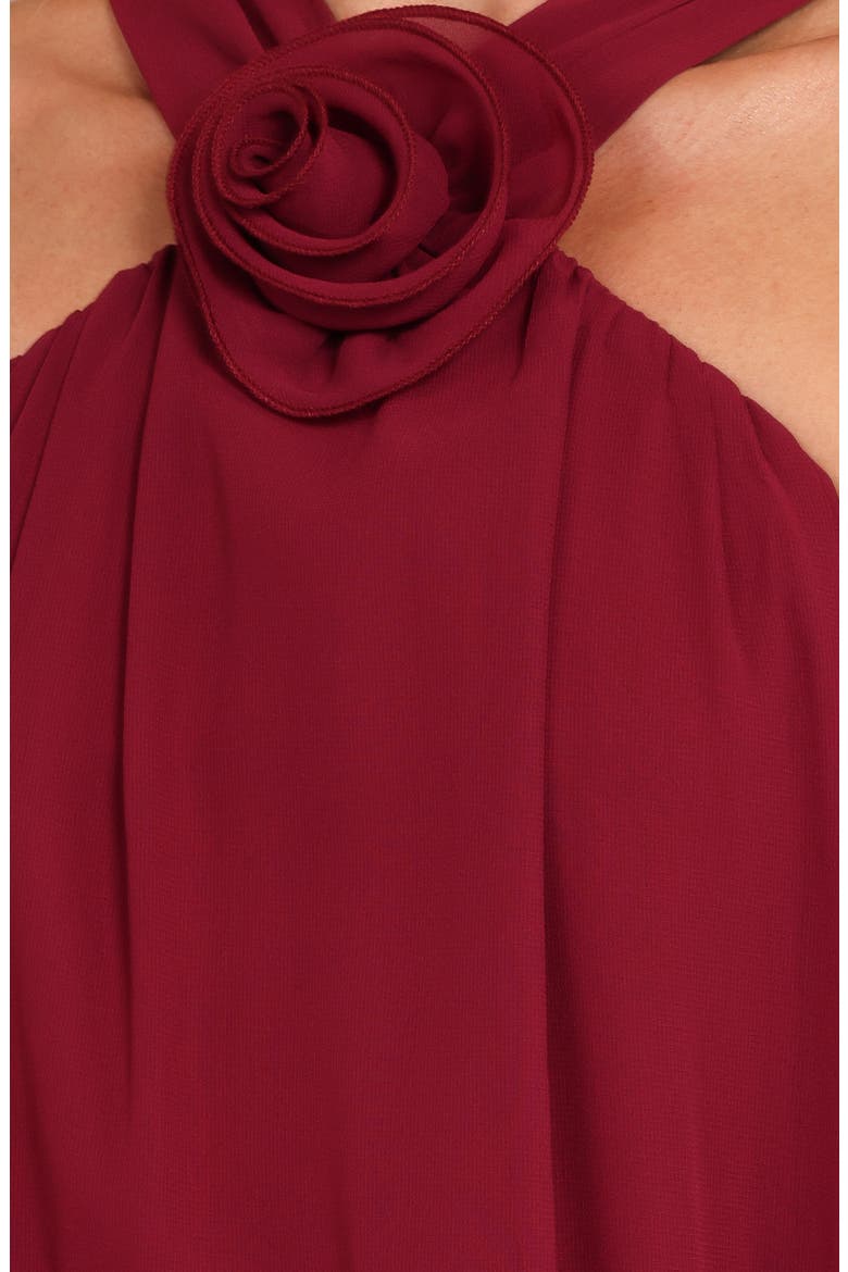 Melba Rosette Maxi Dress, Alternate, color, BERRY