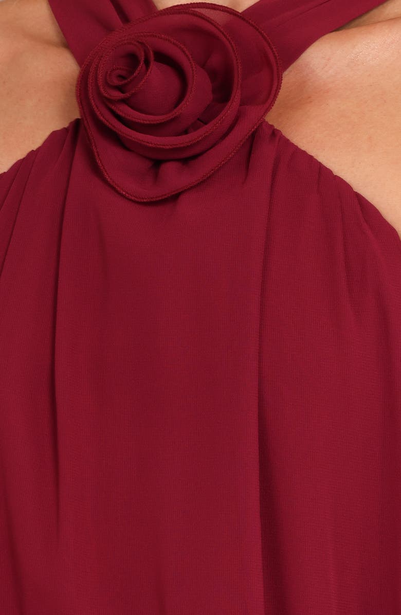 Petal & Pup Melba Rosette Maxi Dress, Alternate, color, Berry