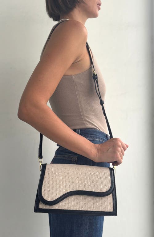 Adornia Curved Flap Shoulder Bag In Black