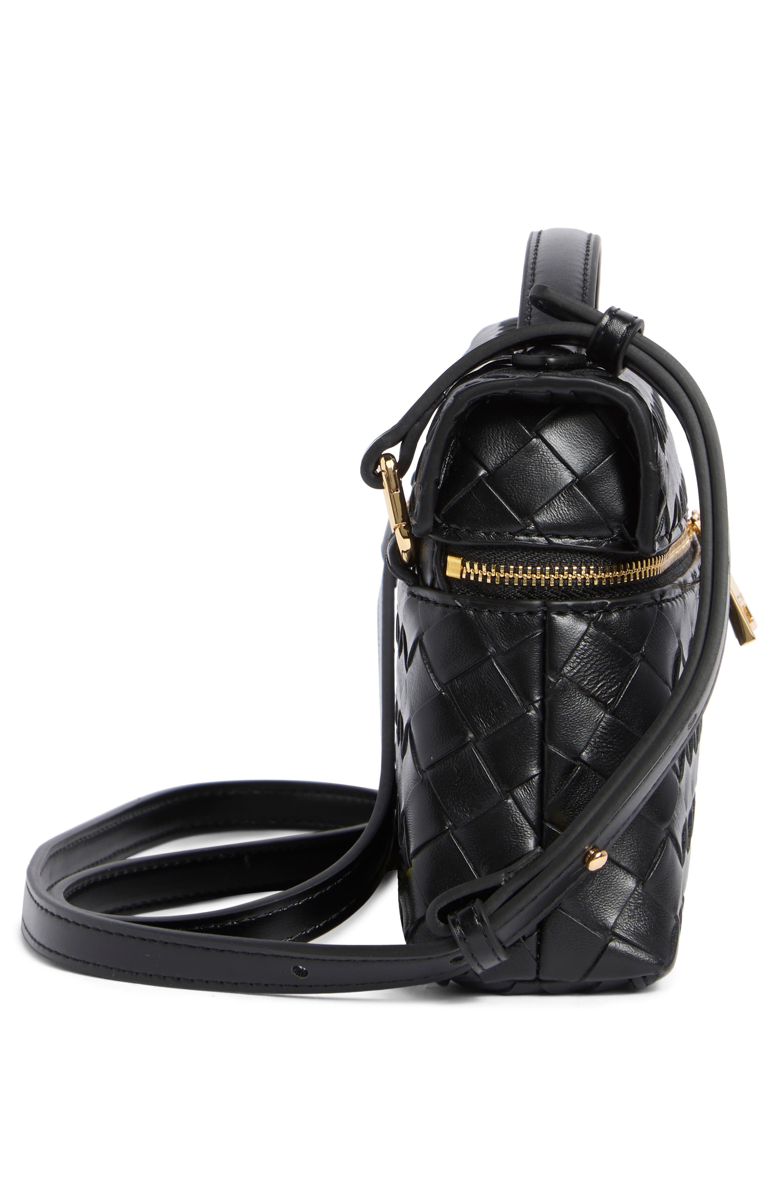 JW PEI Thea Woven Faux Leather Top Handle Crossbody Bag, Alternate, color, Black