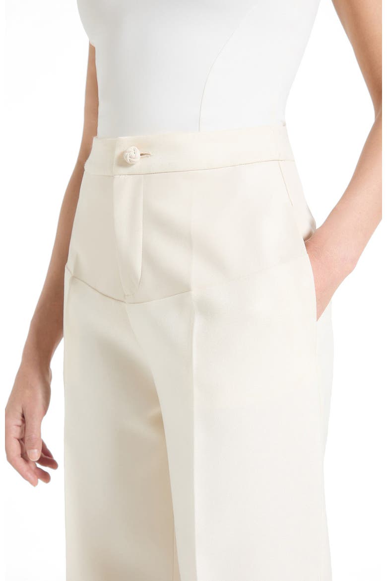 Blanche Leather Panel Tailored Trousers, Alternate, color, Cream