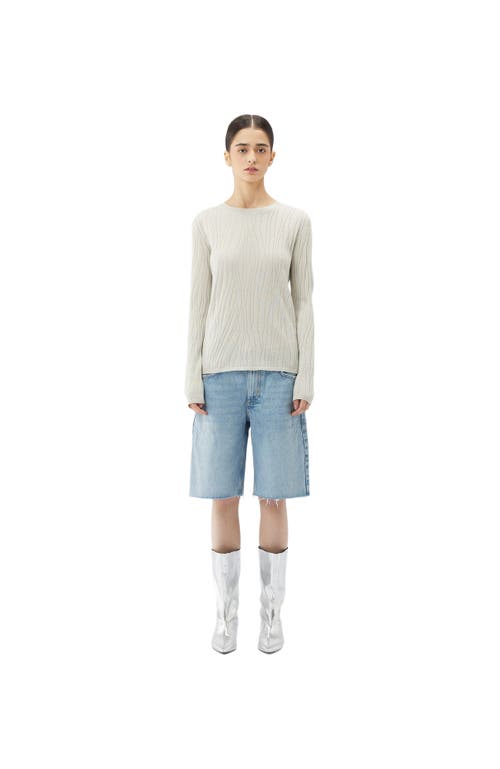 Gobi Mongolian Cashmere Cashmere Silk Sweater With Silver Threading In White