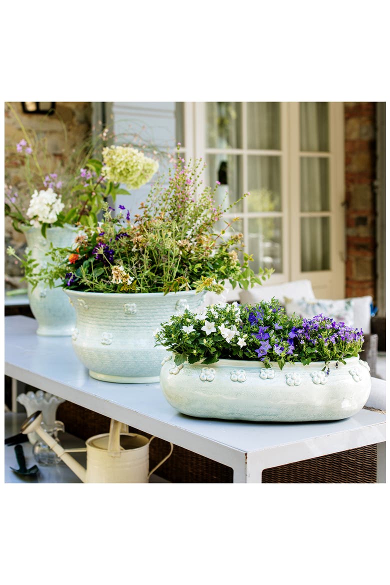 Giardino di Fiori Celadon Oval Planter, Alternate, color, GREEN
