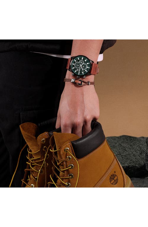 Timberland Henniker Ii Multifunction Chronogrpah Leather Strap Watch, 46mm In Dark Brown