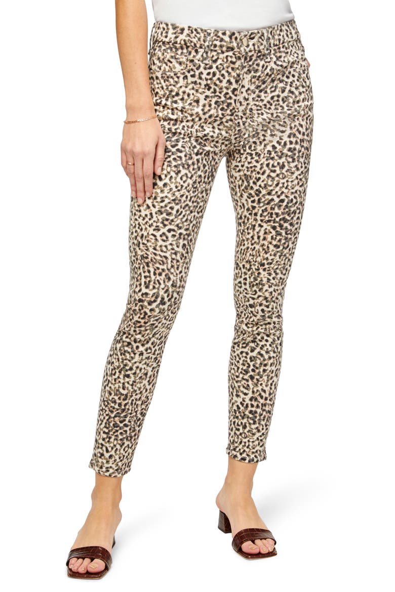 Leopard Print Ankle Skinny Jeans, Main, color, SANDY LEOPARD