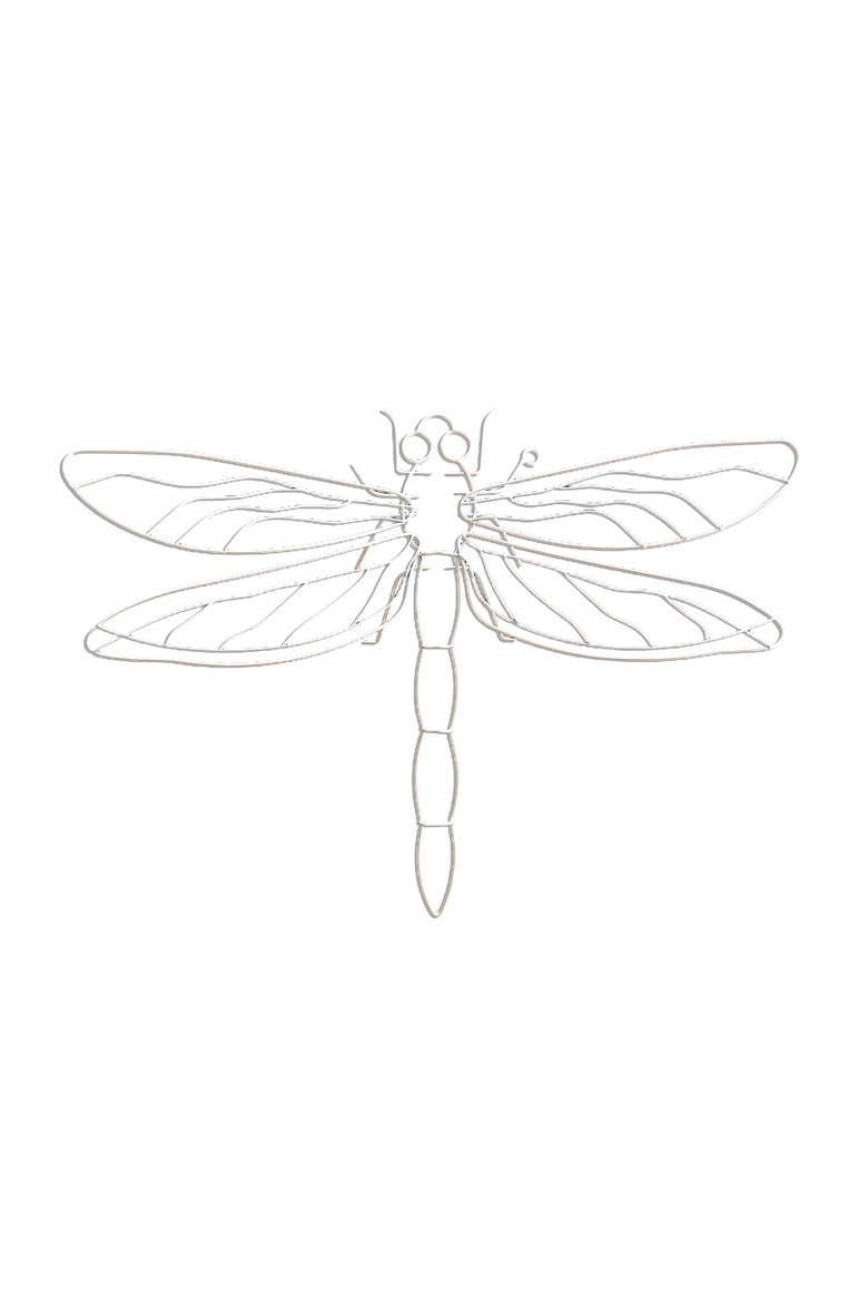 Metal Wire Dragonfly Wall Decor, Main, color, White