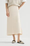 Brunello Cucinelli Satin cady fluid pencil skirt