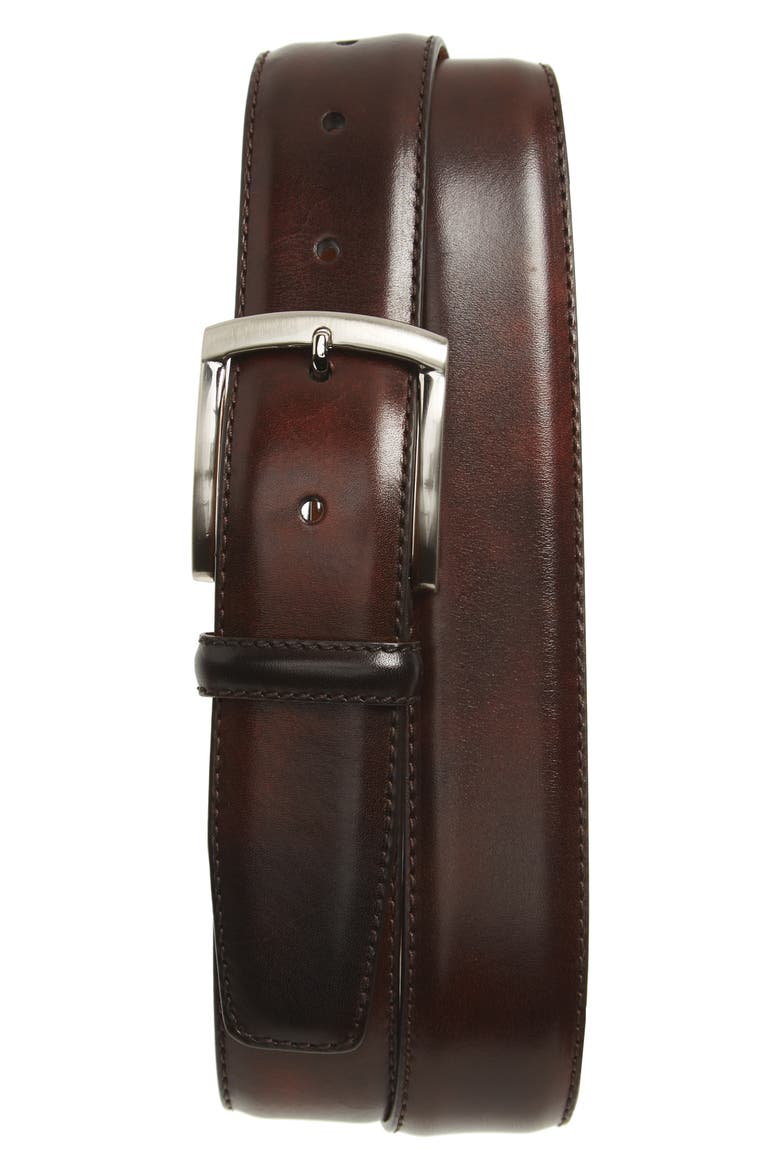Tanner Leather Belt, Main, color, BROWN