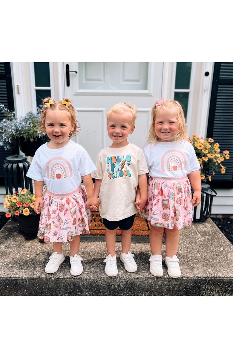 Sweet Wink Apple Rainbow Short Sleeve T-Shirt, Alternate, color, White