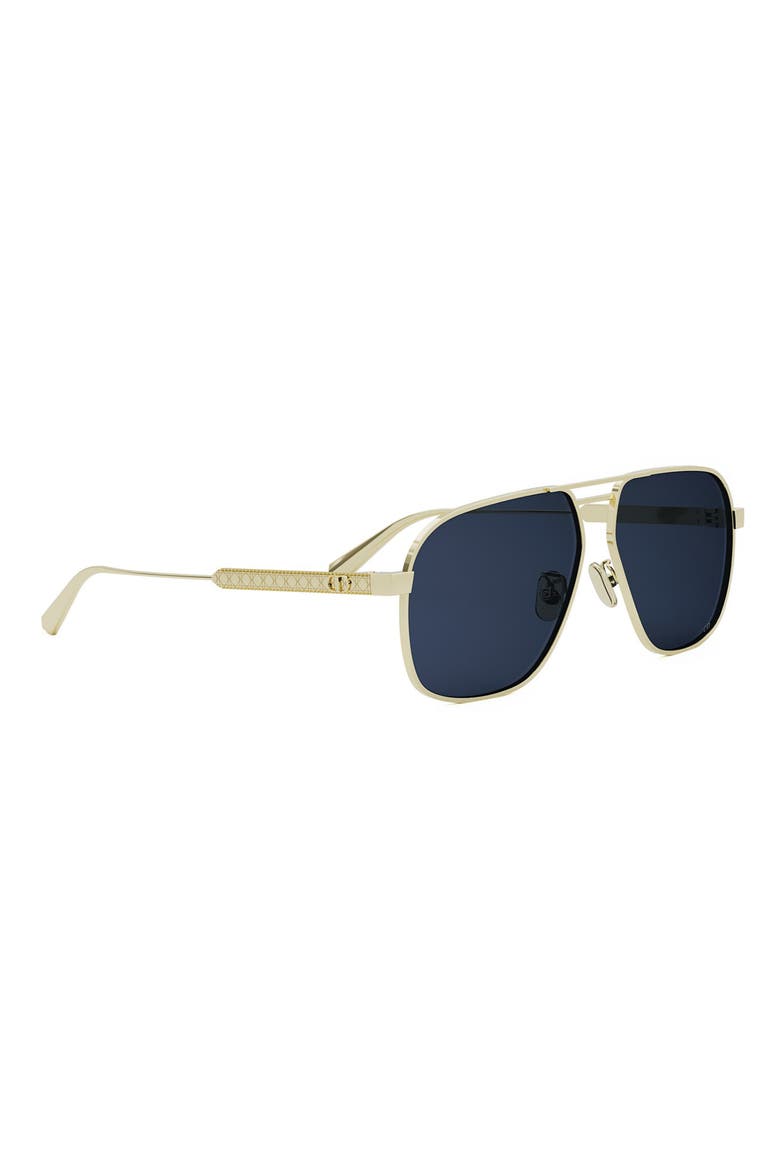 58mm Aviator Sunglasses, Alternate, color, SHINY GOLD / BLUE