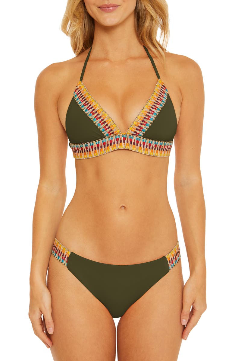 Becca Delilah Triangle Bikini Top, Alternate, color, Cactus