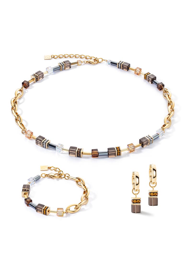 Geocube® Chunky Chain Necklace Gold Necklace, Alternate, color, Brown