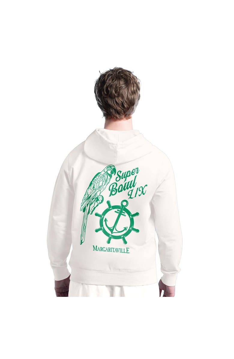 Margaritaville Men's Margaritaville White Super Bowl LIX Reserve French Terry Pullover Hoodie, Alternate, color,