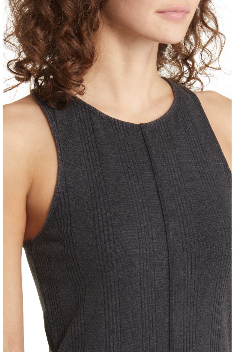 Rib Midi Tank Dress, Alternate, color, BLACK
