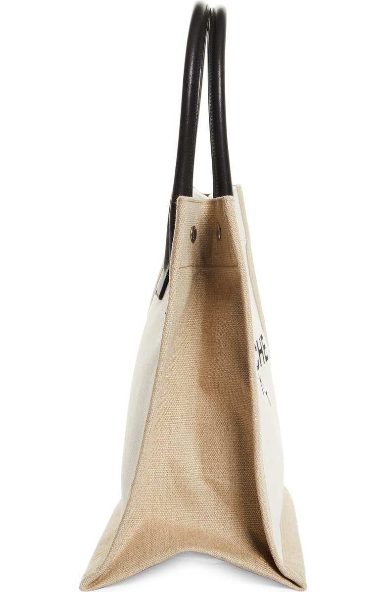 Saint Laurent Rive Gauche Logo Canvas Tote, Alternate, color,