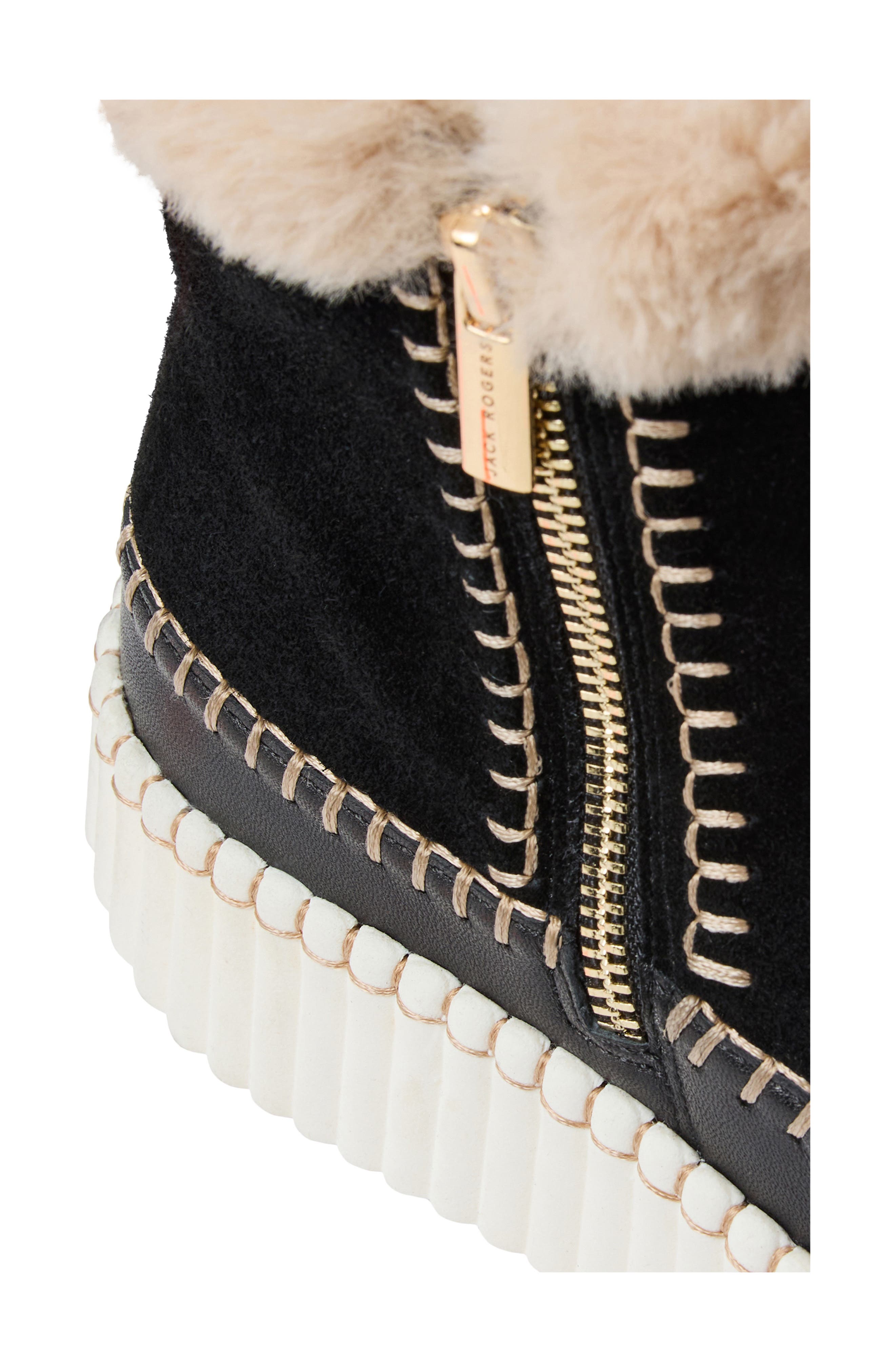 Jack Rogers Janetta Faux Fur Bootie, Alternate, color, Black