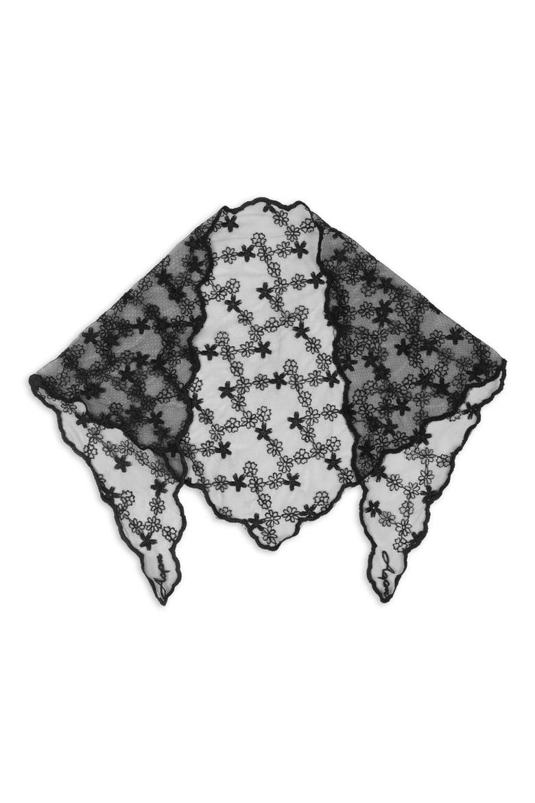 Floral Lace Bandana, Alternate, color, BLACK