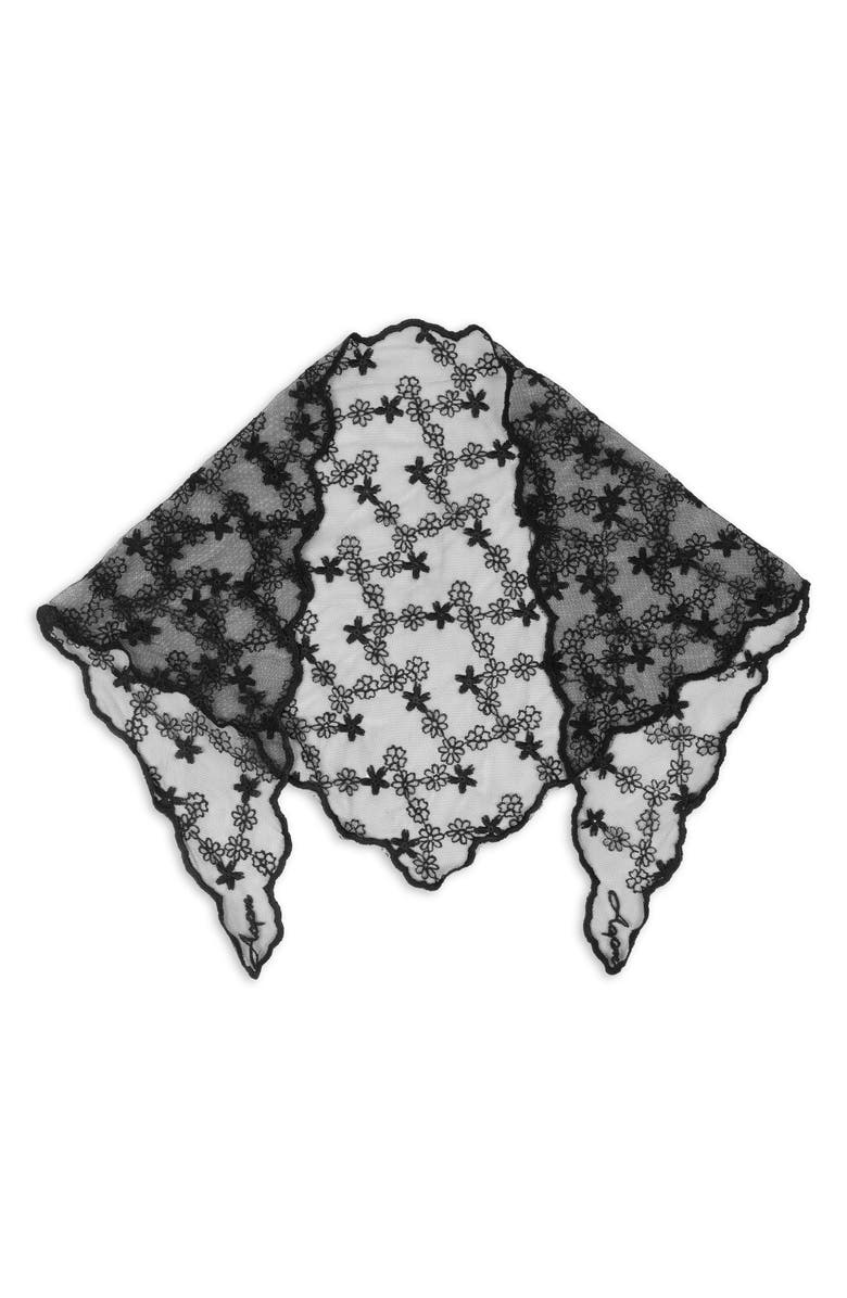 SAACHI Floral Lace Bandana, Alternate, color, Black